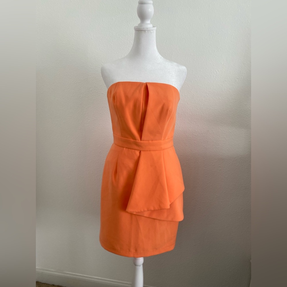 Small Orange Strapless Dress